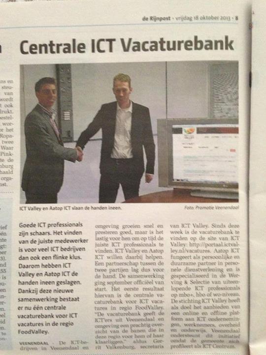 Zichtbare resultaten van samenwerking Aatop ICT & ICT Valley
